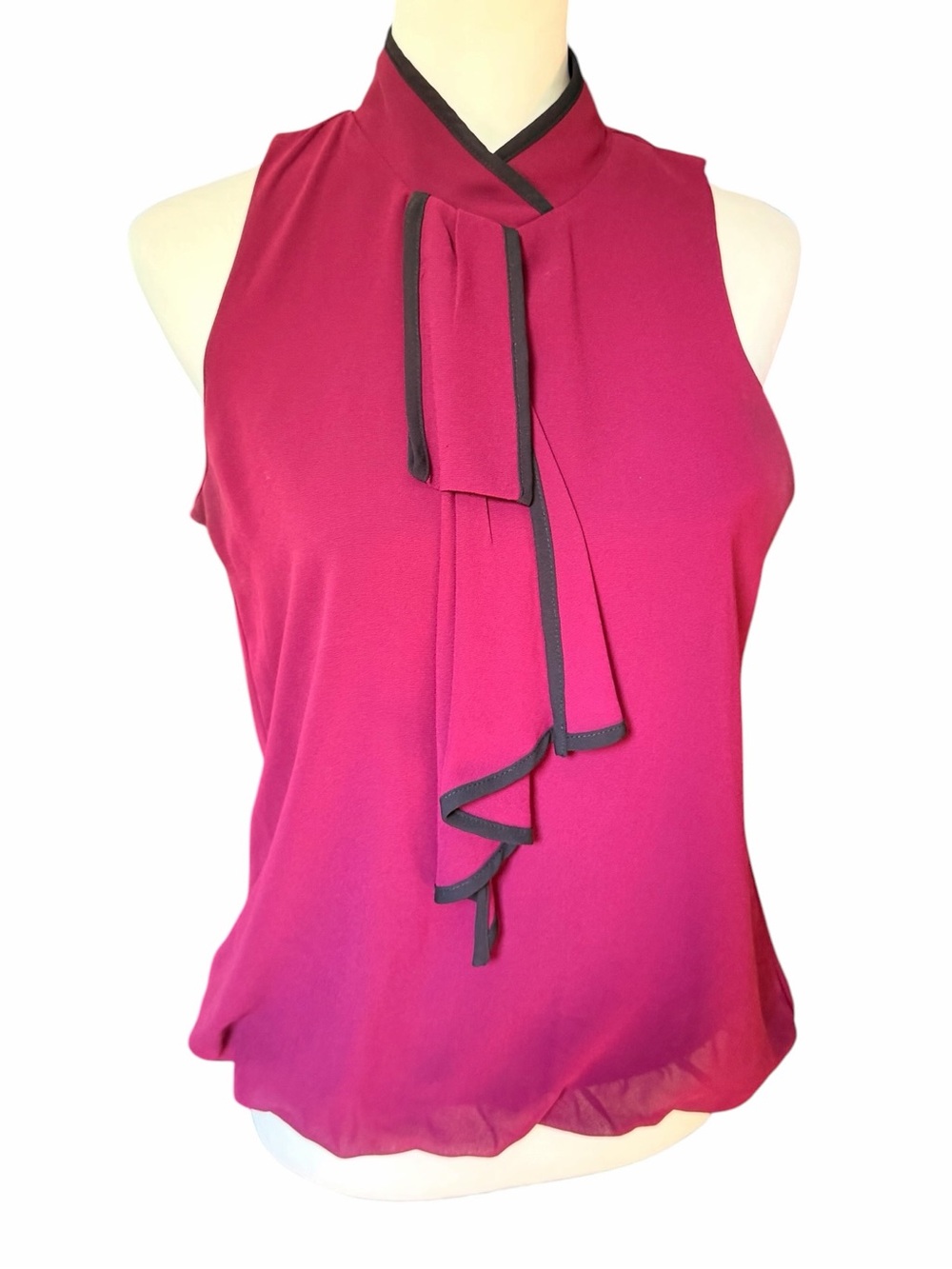 BCX Women's Sleeveless Top Maroon Black Small